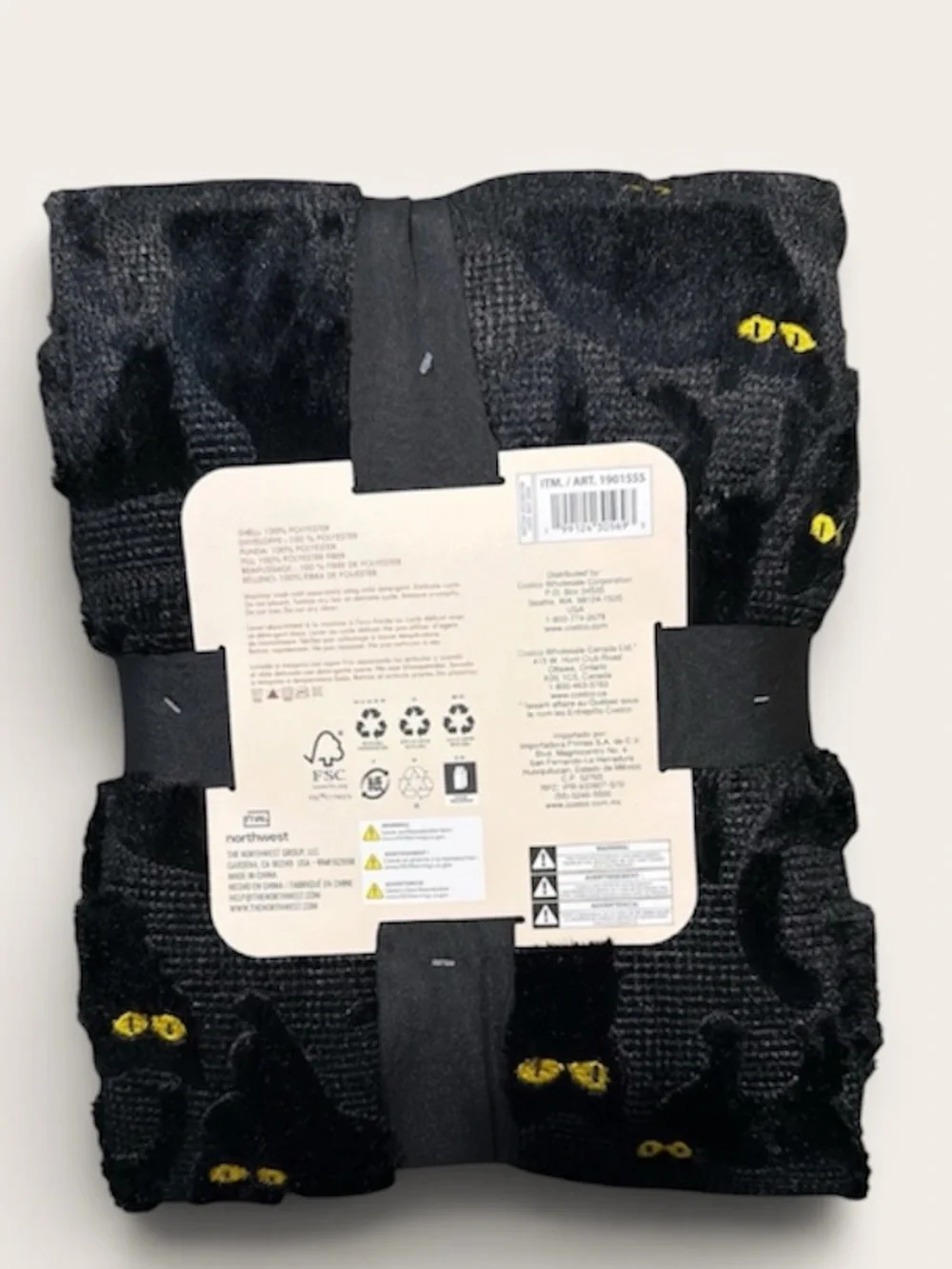 VIRAL TIK TOK COSTCO EMBROIDERED FAUX FUR HALLOWEEN FALL THROW BLACK CAT NWT